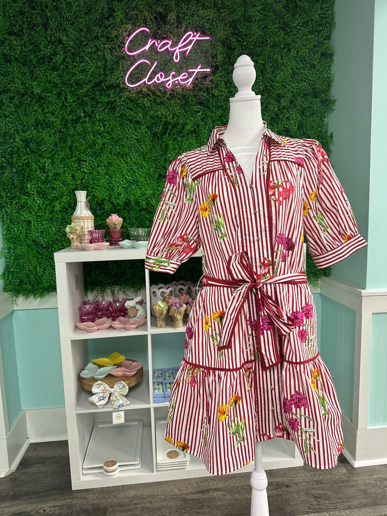Entro Botanical Mini Dress In Red *FINAL SALE*