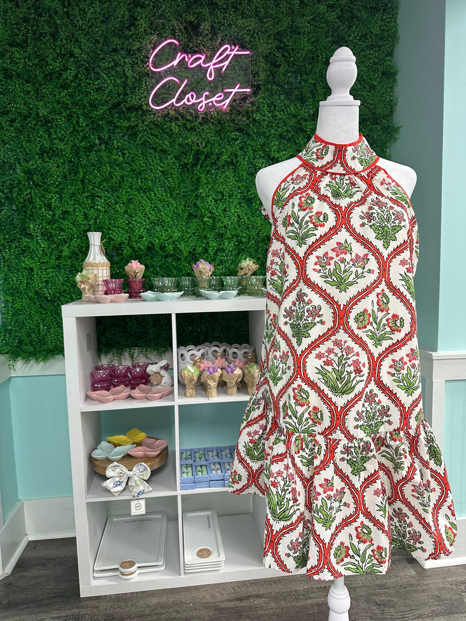 Entro Floral Tie Waist Mini Dress In Red
