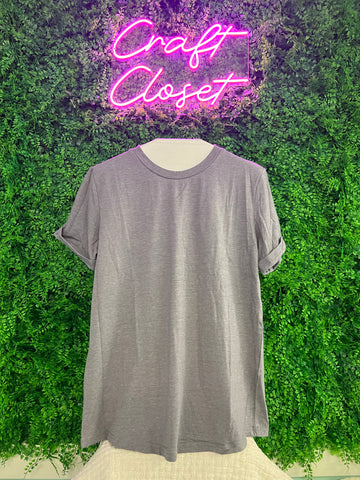 Barefooy Ladies #1288 Gray Casual Plain Crew Neck Tee