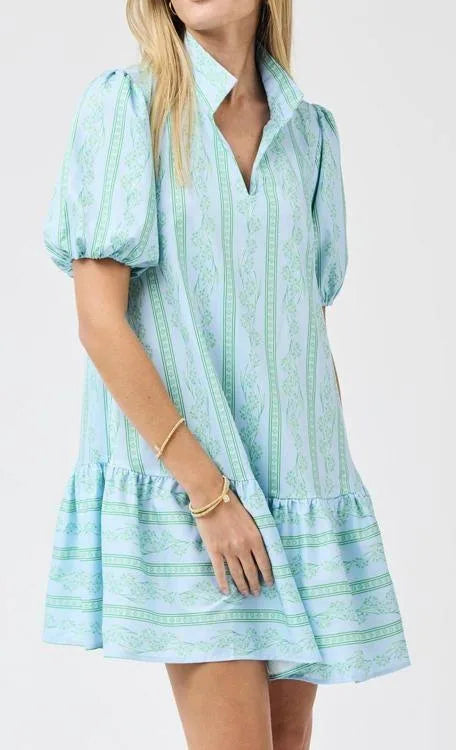 Mary Square- Nancy Dress | Garden Lace Green