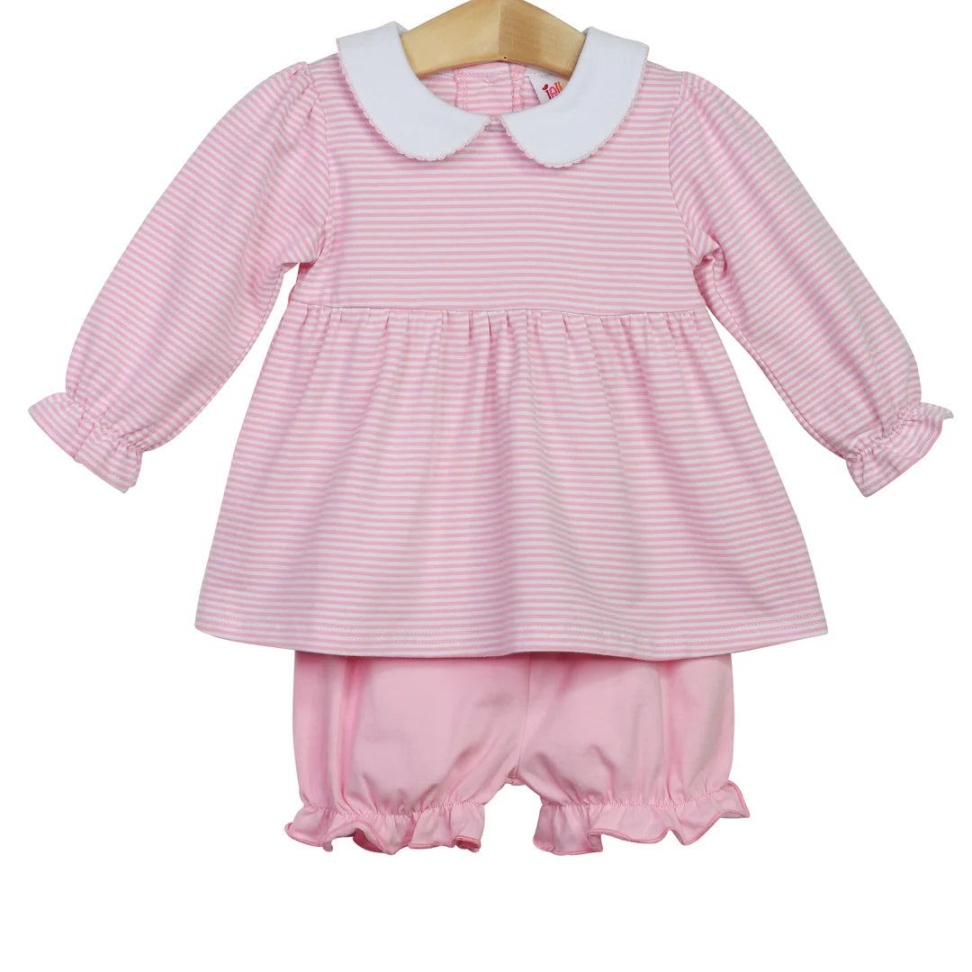 Jellybean By Smock Candy- Charlotte LS Bloomer Set- Light Pink Stripe