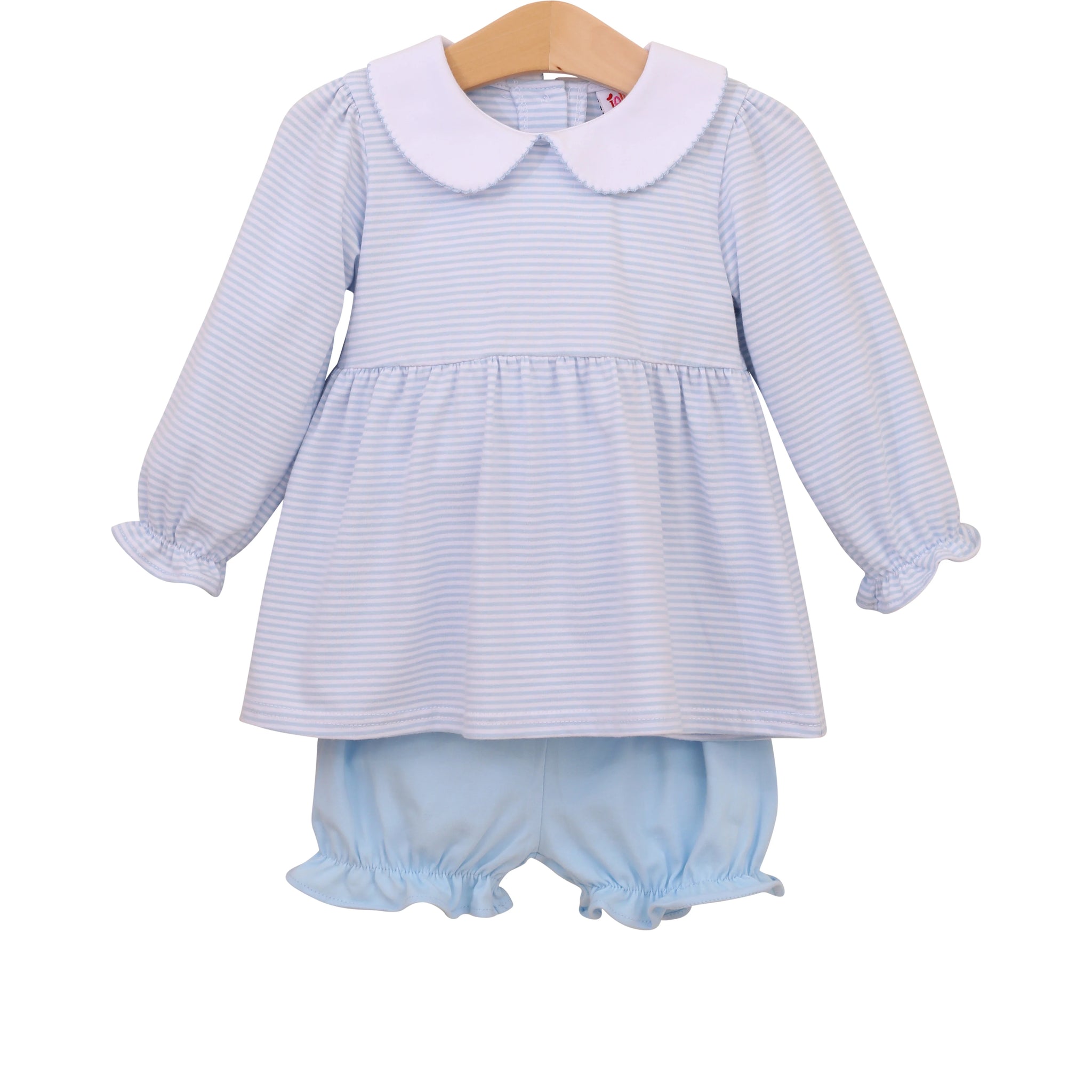 Jellybean By Smock Candy- Charlotte LS Bloomer Set- Light Blue Stripe