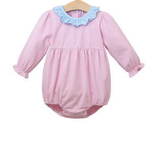 Jellybean By Smock Candy- Sadie Bubble - Light Pink Stripe & Blue