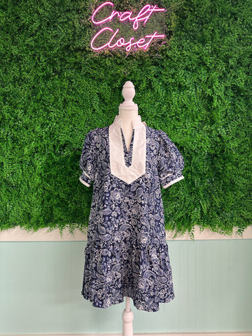 ENTRO Navy Maxi Dress With Trim Detail