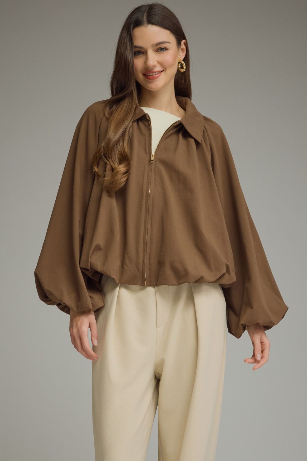 ENTRO Bubble Jacket In Brown