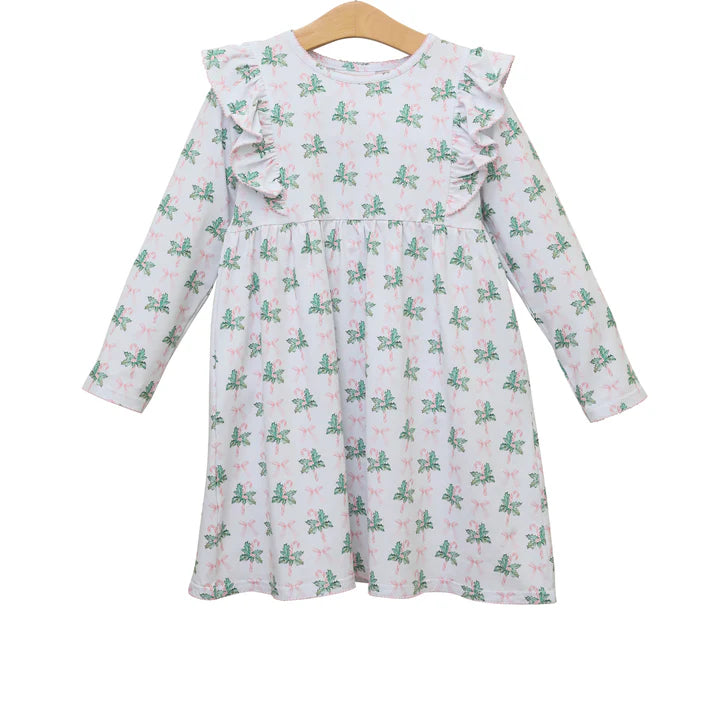 Jellybean by Smock Candy- Pink Bows and Mistletoes Dress