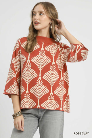 UMGEE Abstract Print Pullover Sweater In Forest *COMING SOON*
