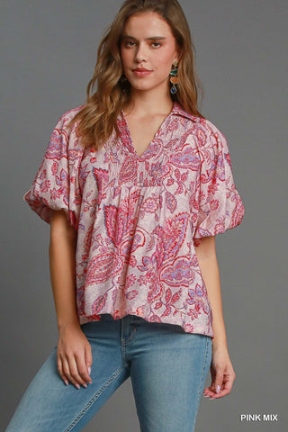 UMGEE Paisley Print Top
