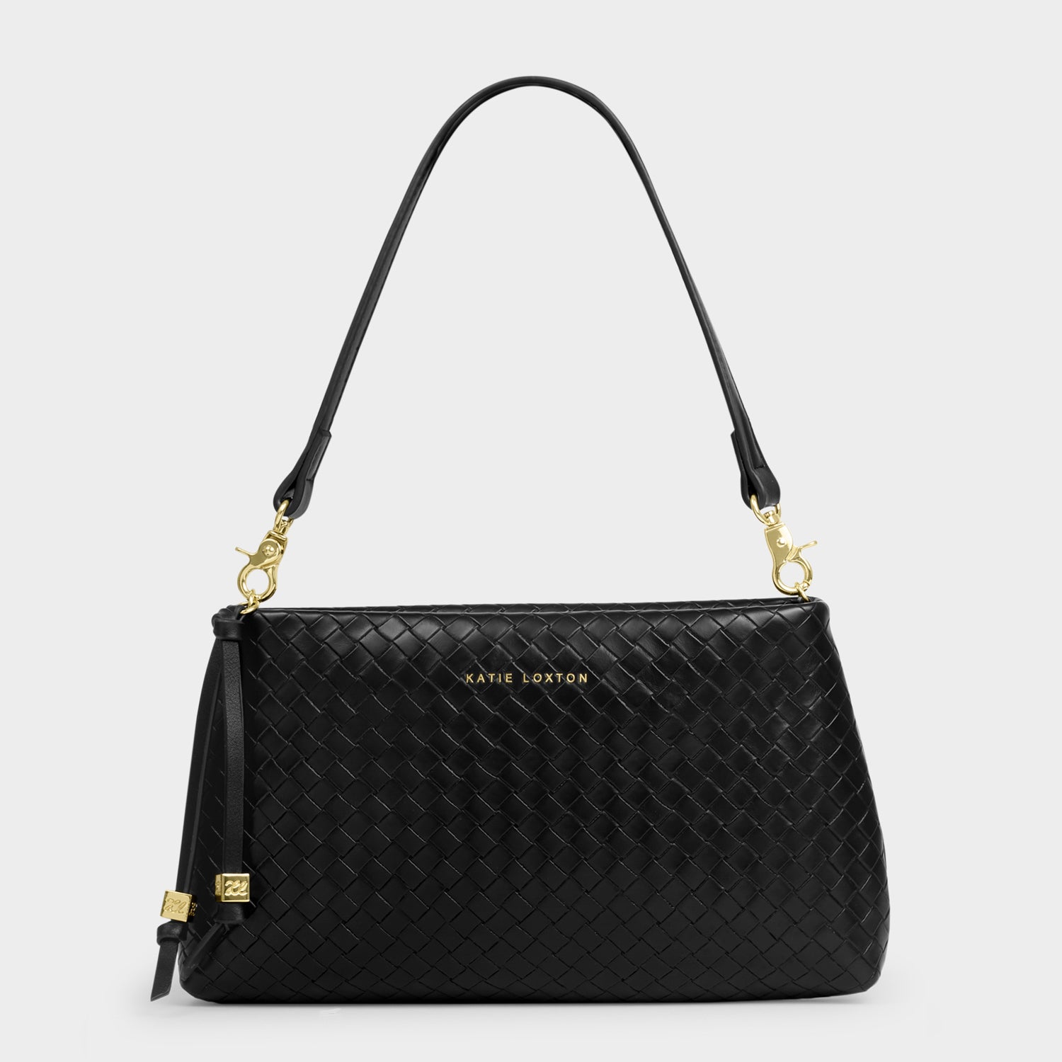Katie Loxton Nova Small Shoulder Bag In Black Woven *COMING SOON*