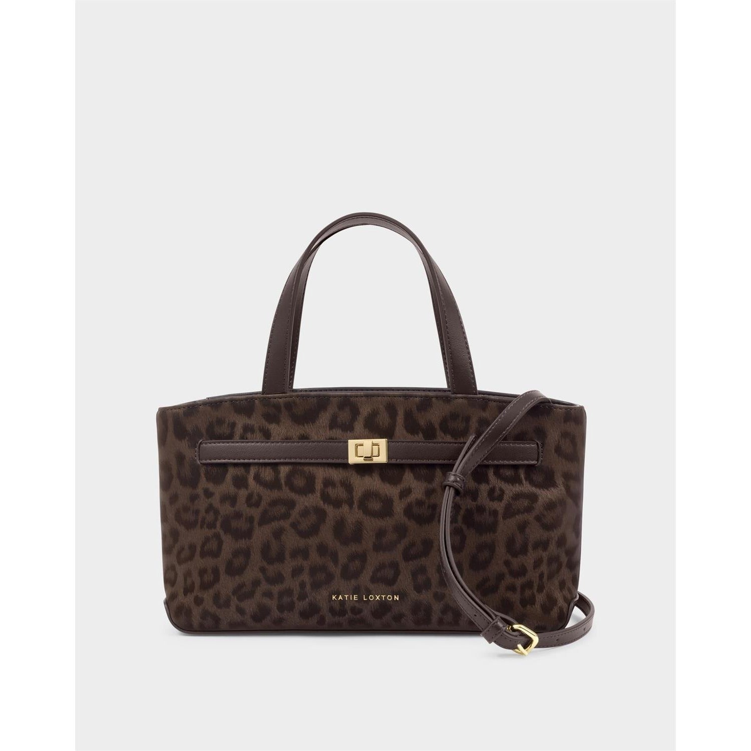 Katie Loxton Orin Top Handle Crossbody Bag In Chocolate Leopard *COMING SOON*