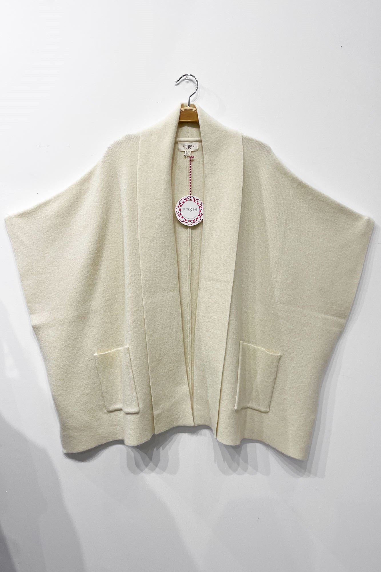 Umgee Solid Knit Shawl Collar Cardigan in Cream  *COMING SOON*