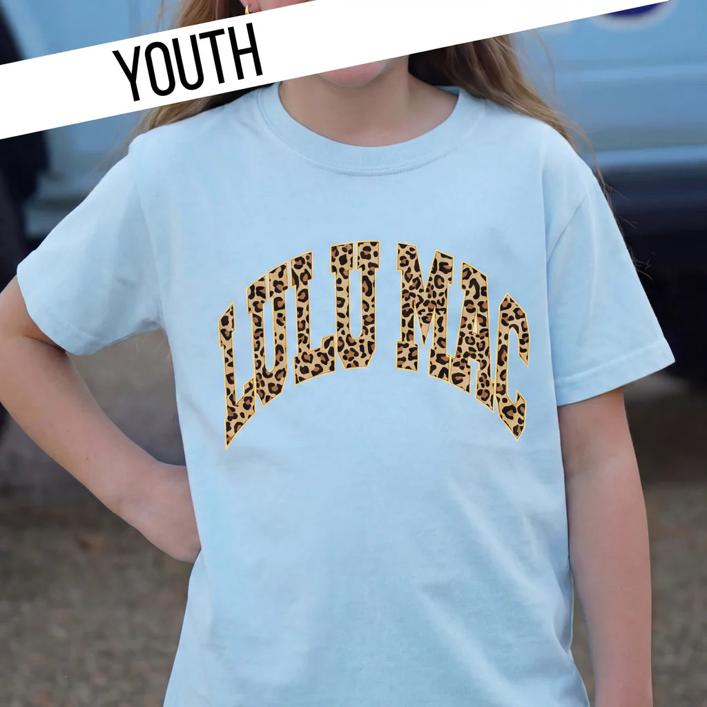 Youth Leopard Chambray Youth Comfort Colors Tee