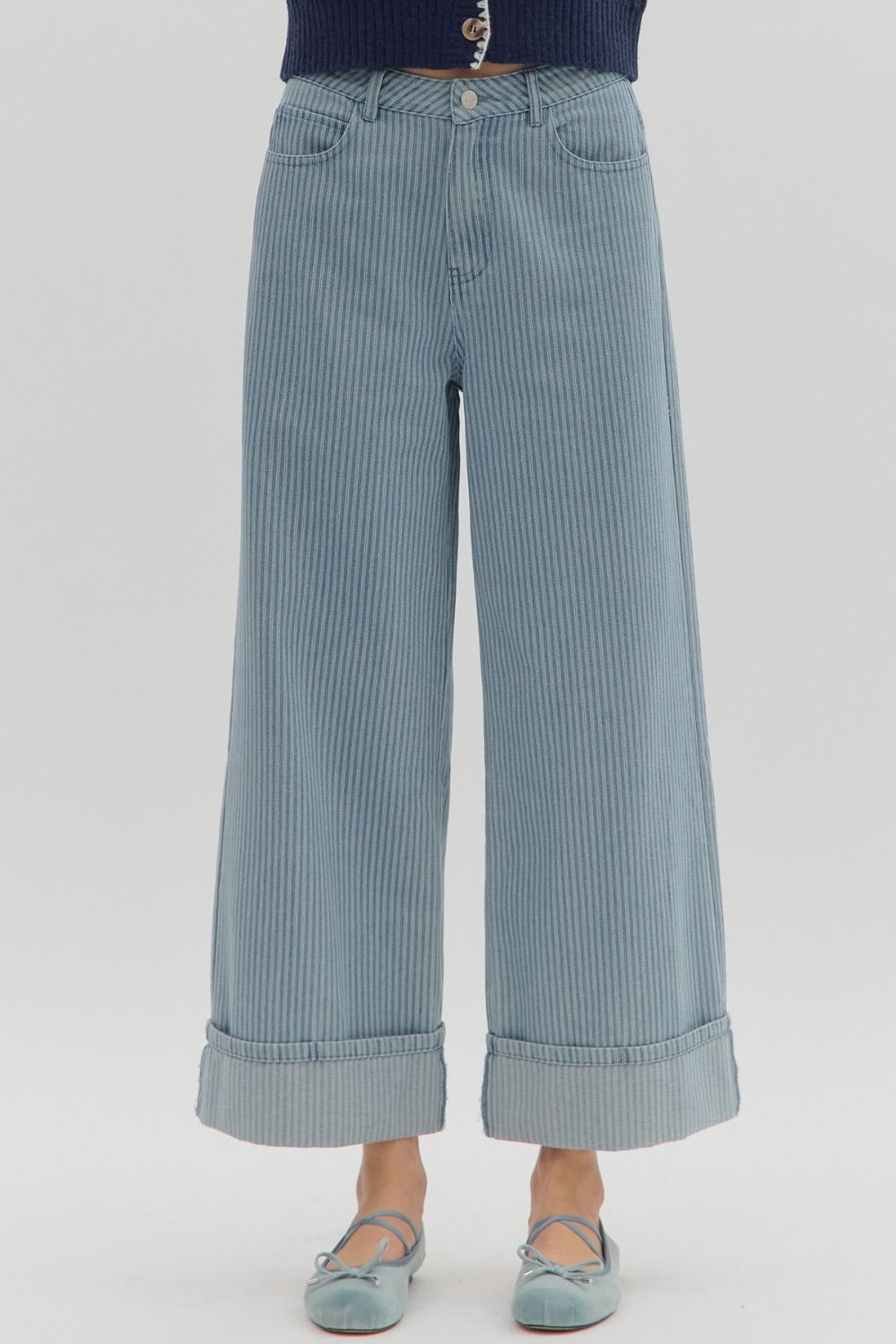Entro Cuff Band Striped Light Blue Denim *COMING SOON*