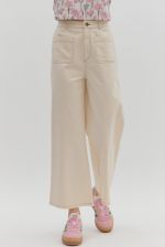 ENTRO High Waist Button Fly Front In Ecru
