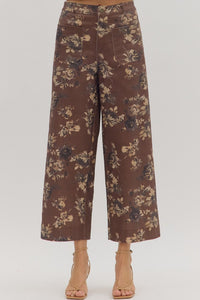 Entro Floral Ankle Length Pants In Brown *COMING SOON*