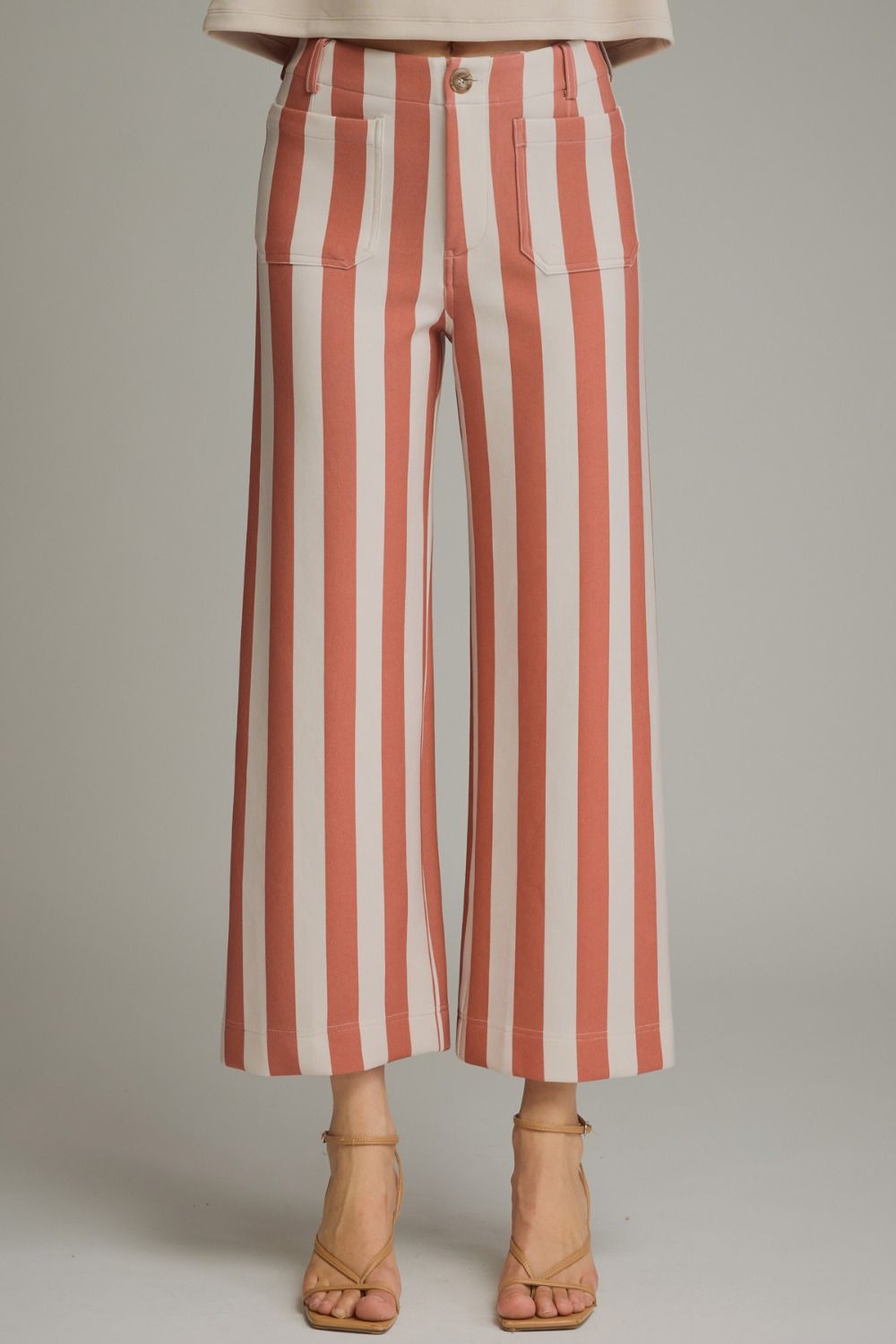 ENTRO Striped Pant In Rust