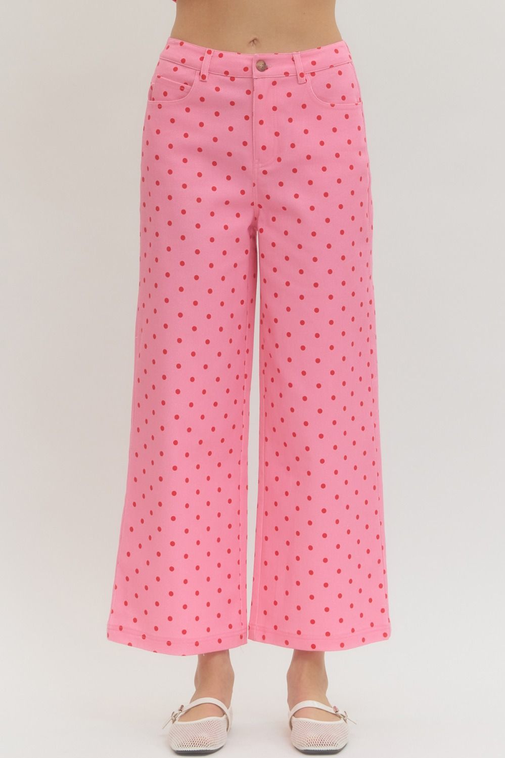 ENTRO Polka Dot Pant In Pink