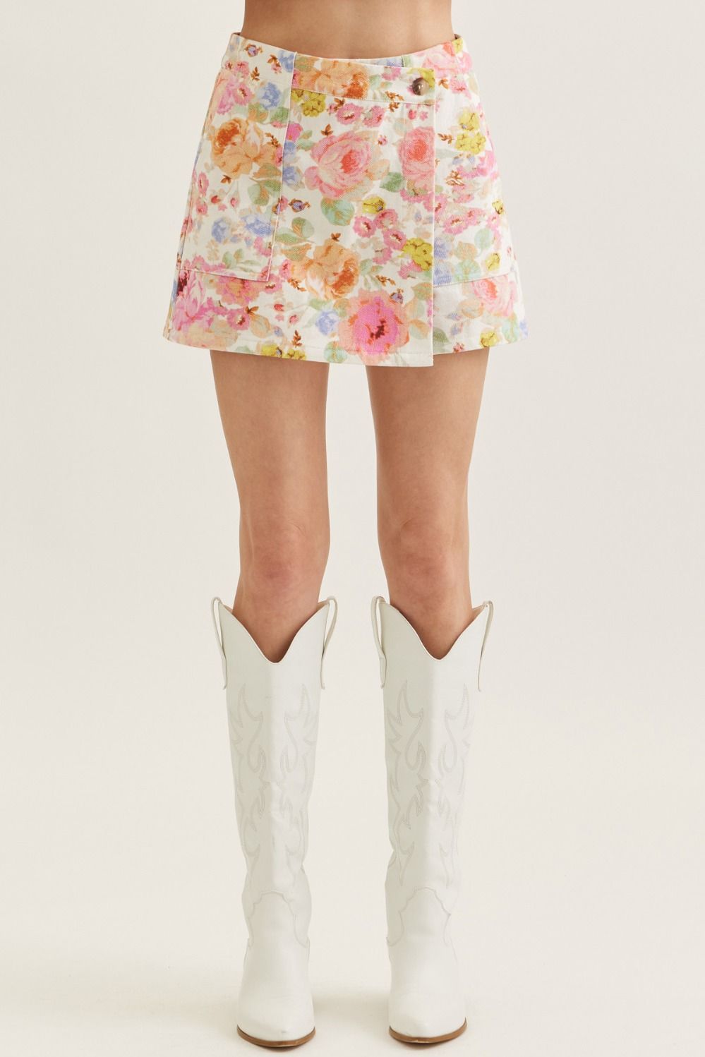 ENTRO Floral Printed Skort