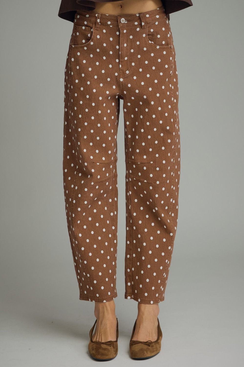 ENTRO Polka Dot Pant In Brown
