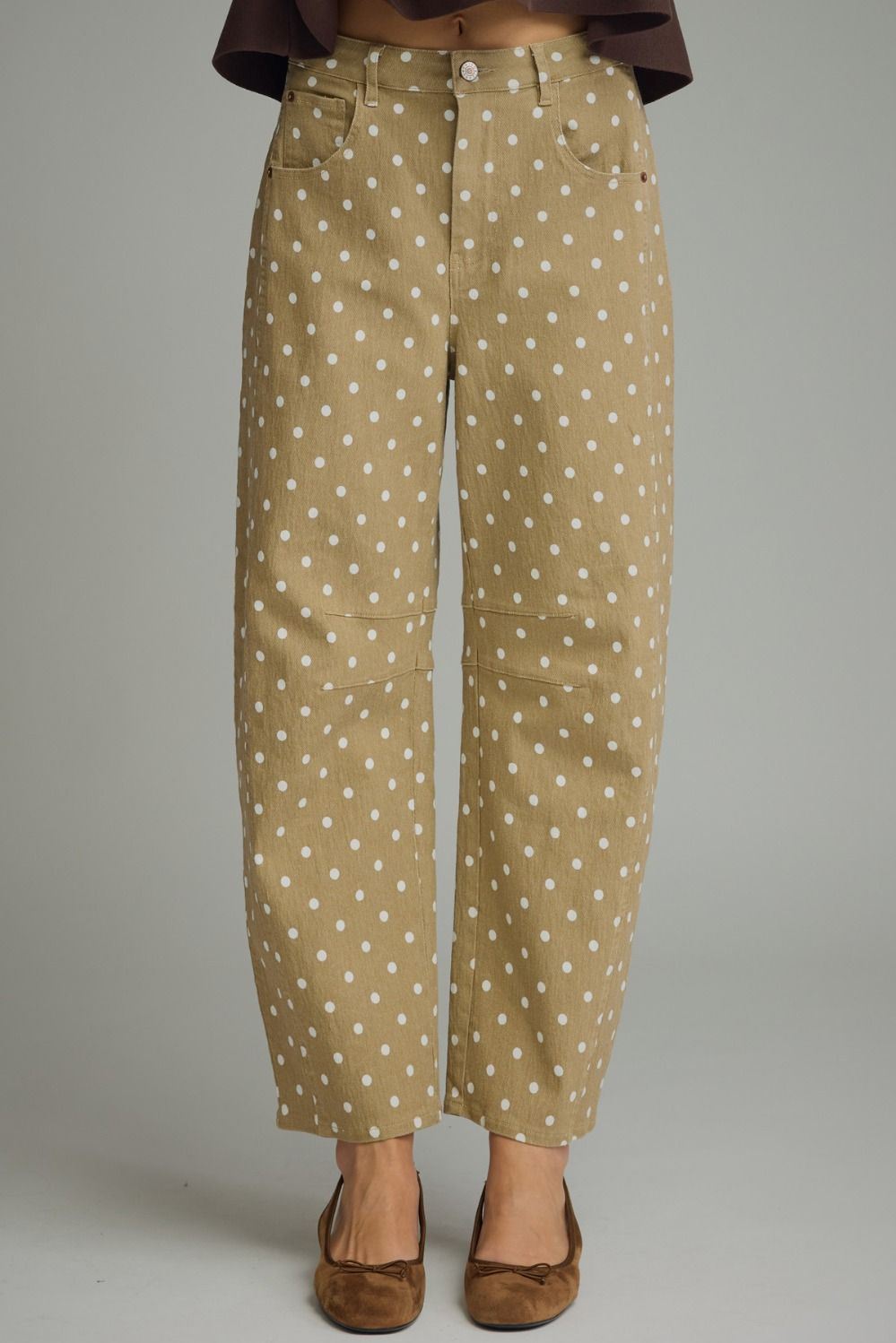 ENTRO Polka Dot Pant In Latte