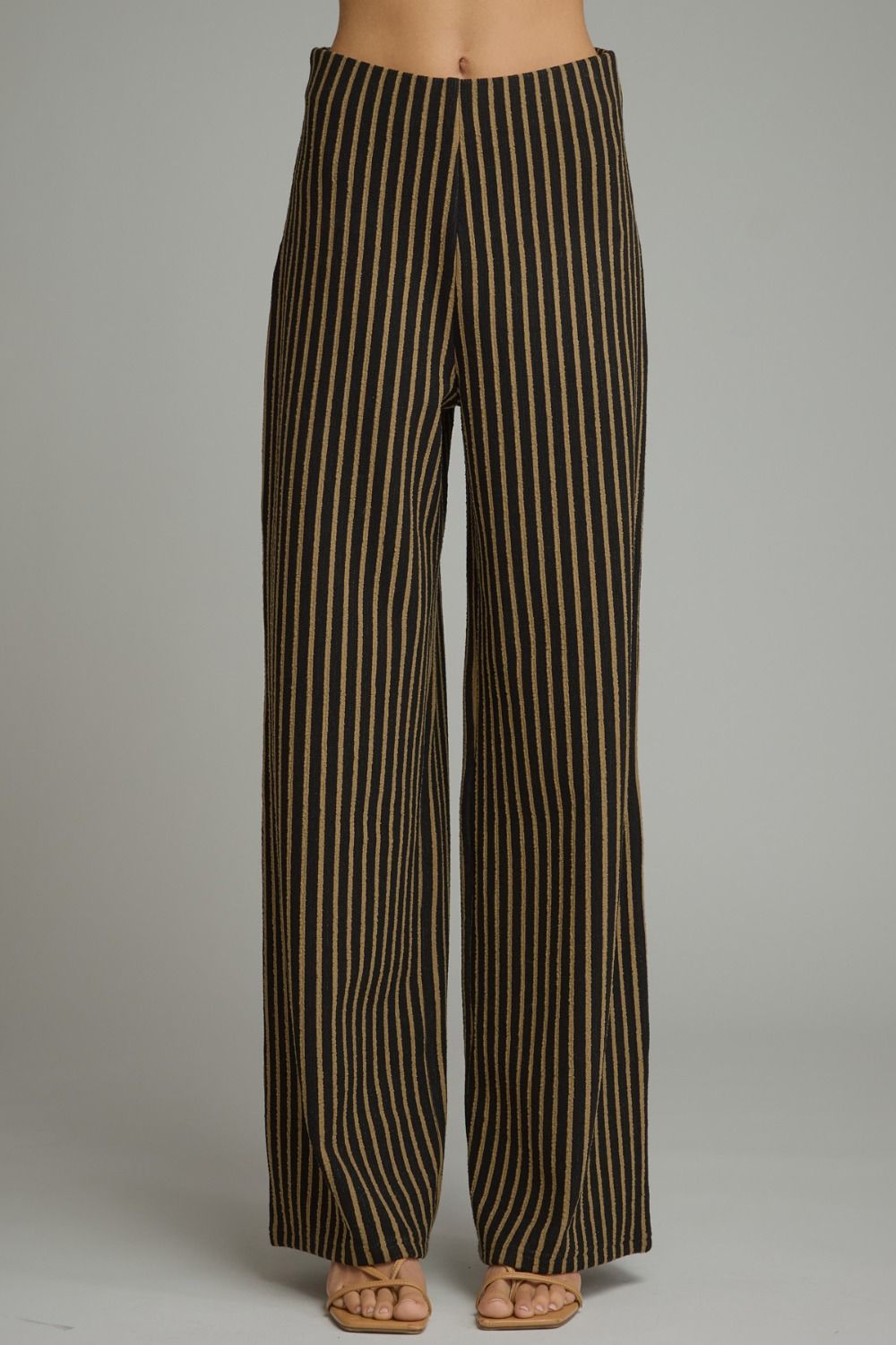 ENTRO Striped Pants In Black