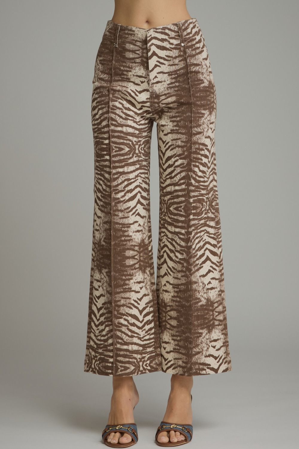 ENTRO Animal Print Pant In Brown *COMING SOON*