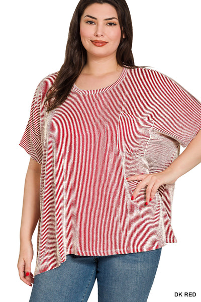 Zenana Ribbed Oversize Pullover Top