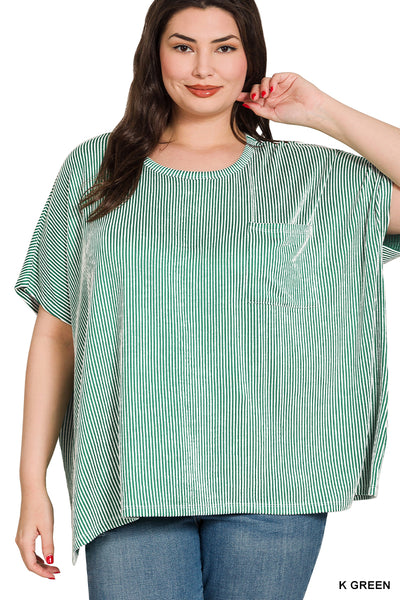 Zenana Ribbed Oversize Pullover Top