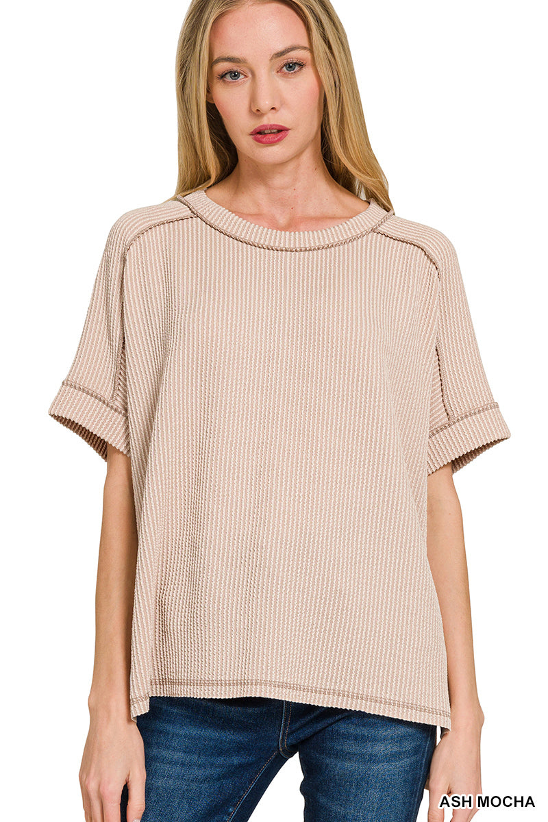 Zenana Ribbed Cup Sleeve Top - 9th Anniversary Deal *FINAL SALE*