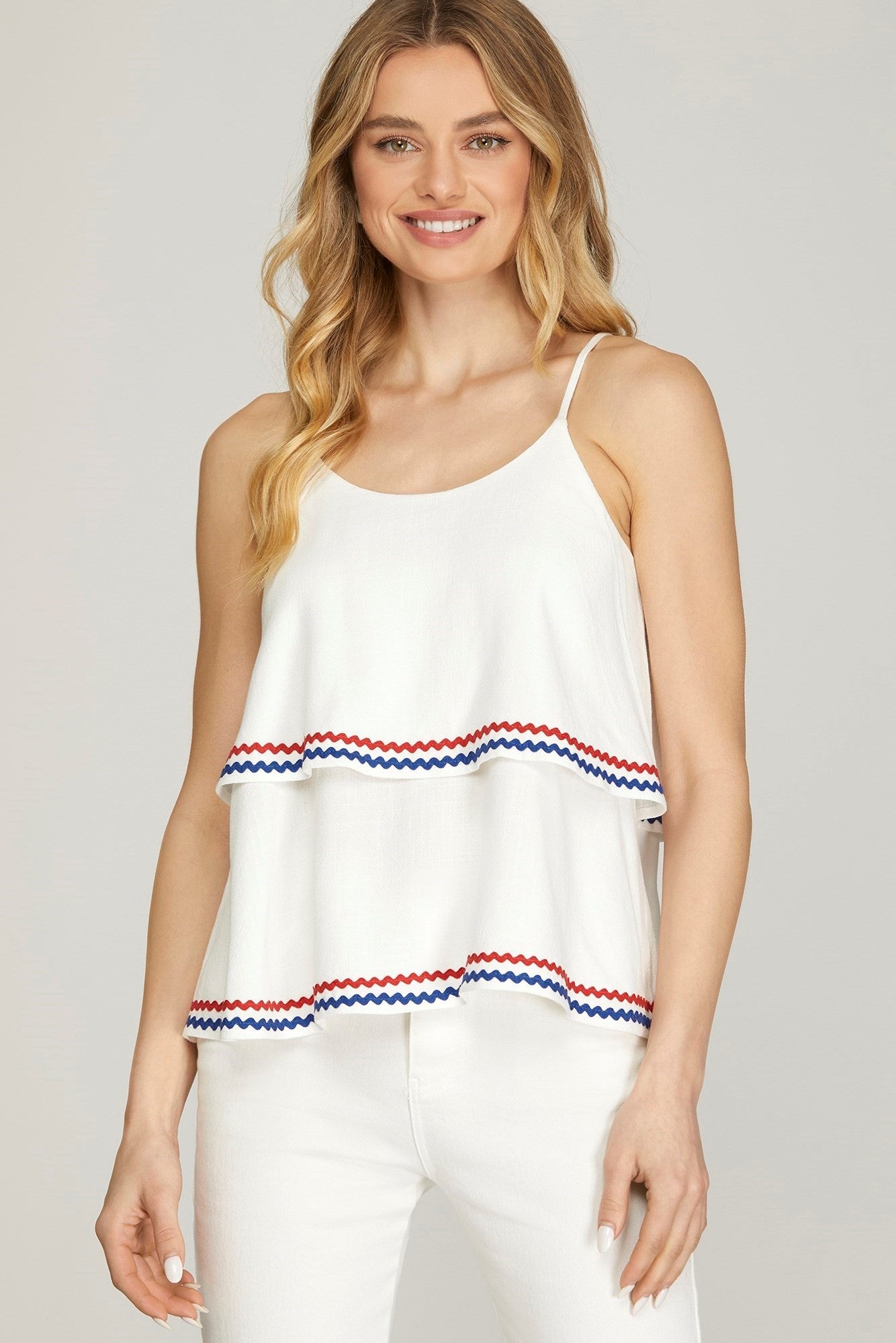 She + Sky Red White & Blue Cami Top