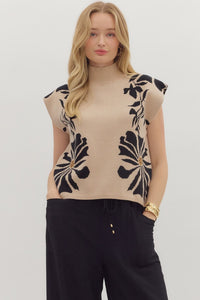 ENTRO Side Floral Sleeveless Sweater Top *COMING SOON*
