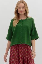 ENTRO 3/4 Sleeve Knit Button Up Sweater In Amazon
