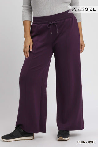 Umgee Luxeknit Lounge Pants In Plum PLUS Sizes  *COMING SOON*