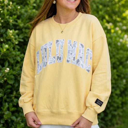 Butter W/ Camo Text Sweatshirt