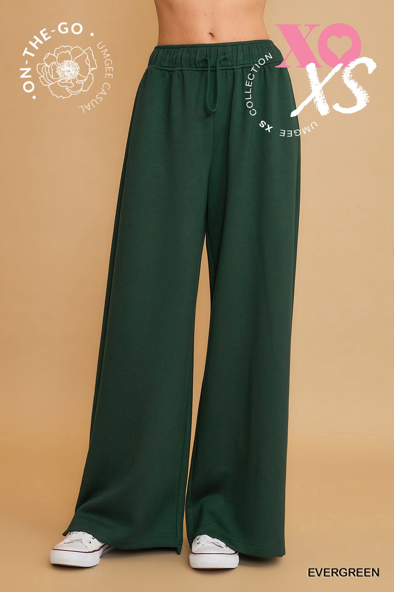 Umgee Luxeknit Pull-On Sweatpants In Evergreen