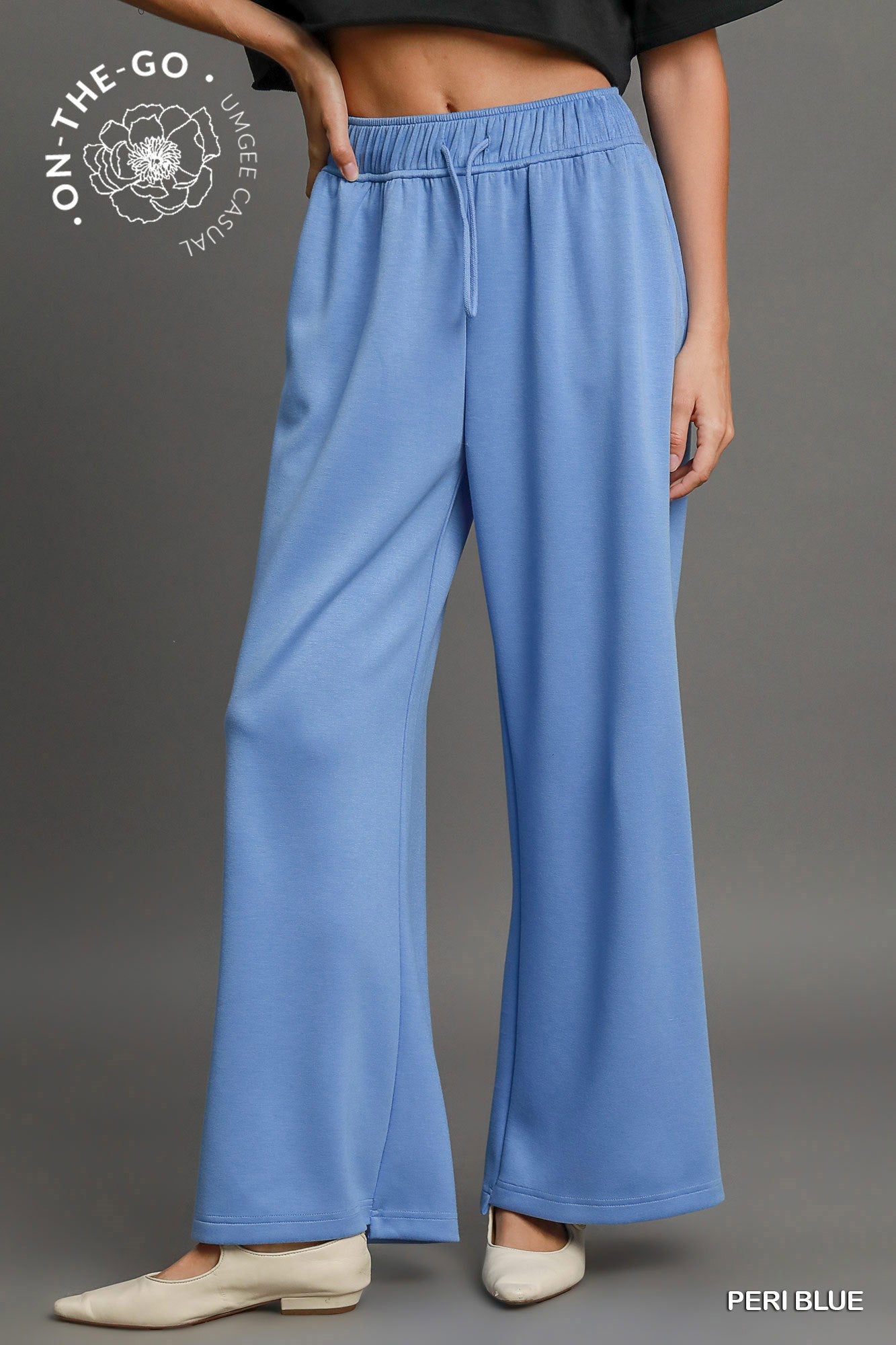 Umgee Luxeknit Pull-On Sweatpants In Peri Blue *FINAL SALE*
