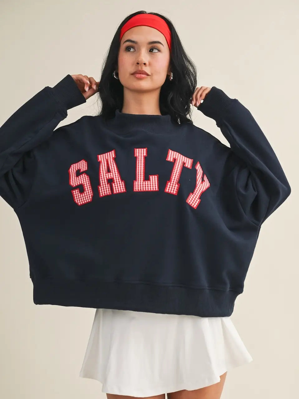 Salty Oversized Mock Neck Sweatshirt