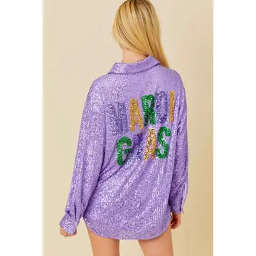 Mardi Gras Sequin Sparkle Top