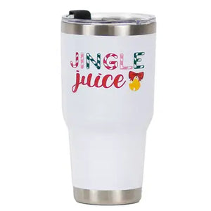 Jingle Juice Tumbler White/Multi 30oz.