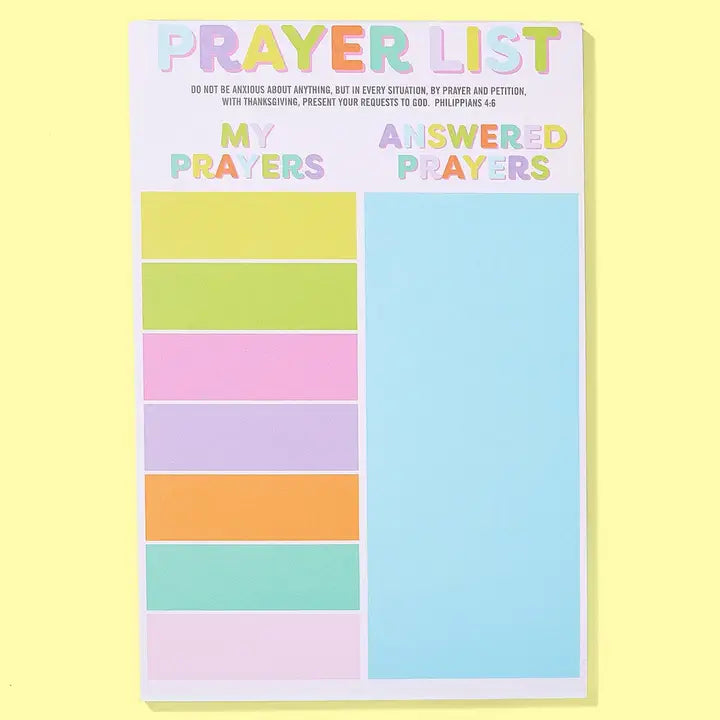 Prayer List Notepad - "My + Answered Prayers" - 50 Sheets