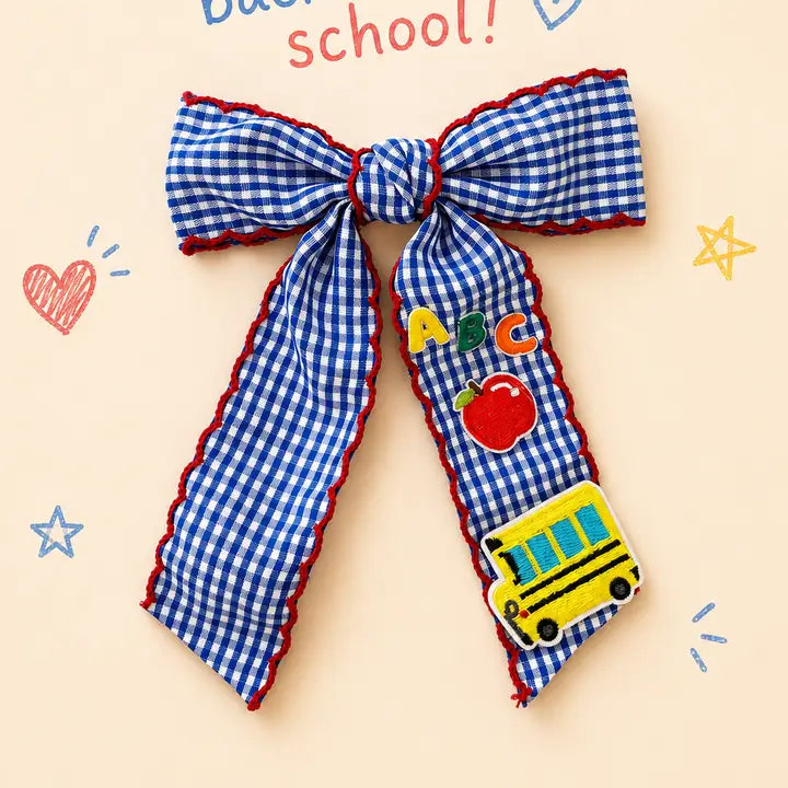 School Rules Gingham Hair Bow