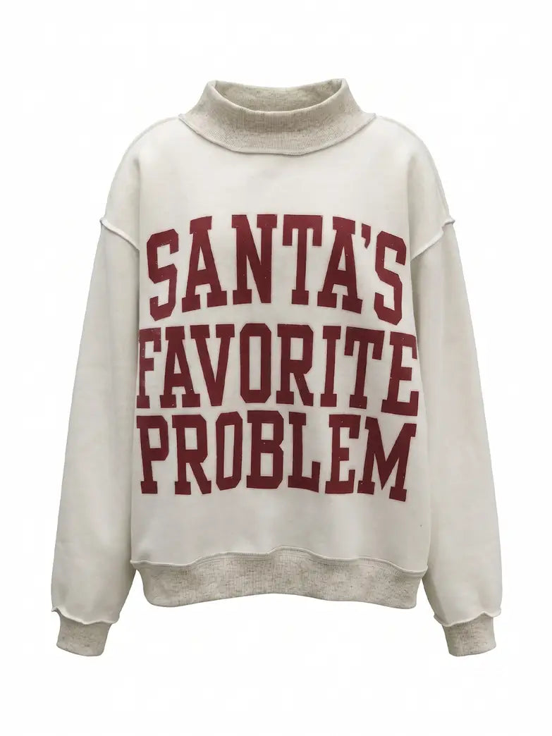 Santa's Favorite Reversible Mock Neck Sweatshirt