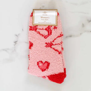 Cupid Cozy Socks Pink/Red One Size