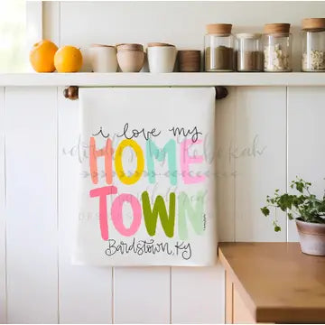 Doodles By Rebekah- I Love My Hometown Town Tea Towel