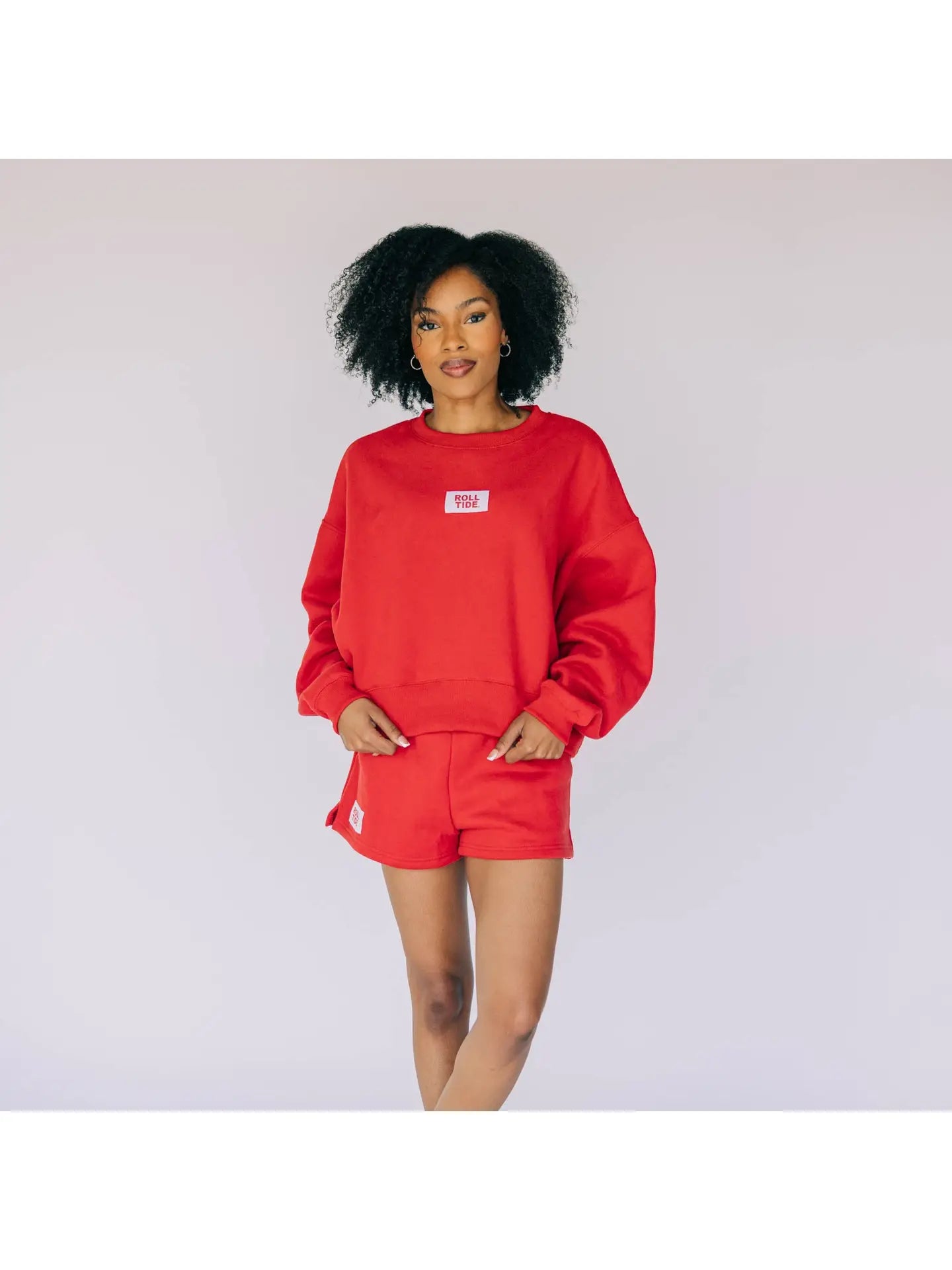 Crewneck Roll Tide Woven Label | Bright Red