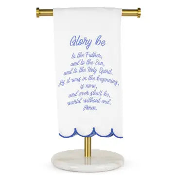Glory Be Prayer Scalloped Hand Towel