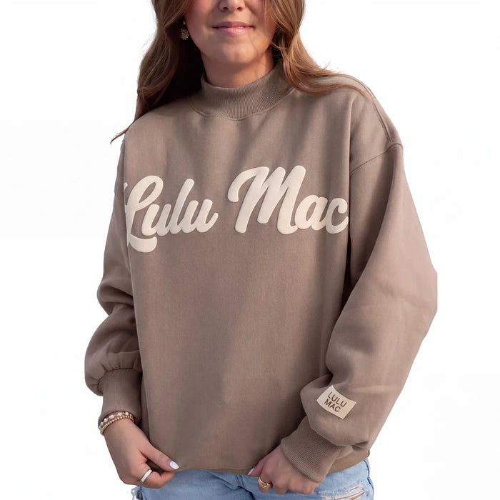 Brown Sweatshirt Cream Script
