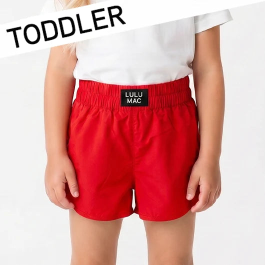 Red Toddler Solid Short