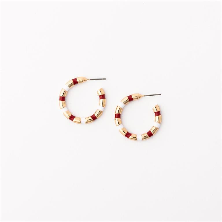 Michelle Mcdowell- Crimson & White Small Earrings