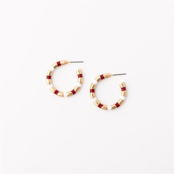 Michelle Mcdowell- Crimson & White Small Earrings